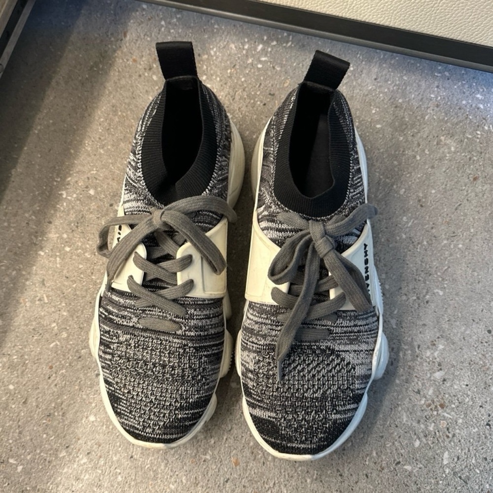 Black and White Knit Sneakers